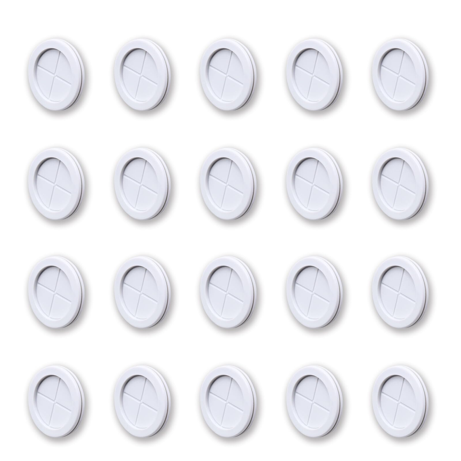 25mm Rubber Grommet, 20 Pcs Round Hole Cover, Wire Tidies Organizer Management Grommets for Machine, White