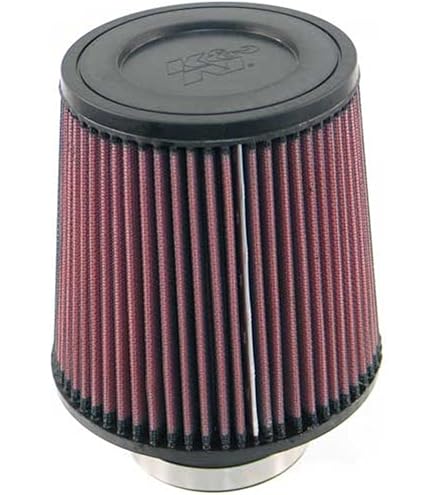 K&N RU-1637 Universal High-Flow Air Filter - Washable, Lifetime, 3.25" Flange