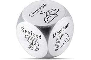 FANICE EOS Anniversary Steel Gifts for Him Her Date Night Dice Gift for Boyfriend Girlfriend Wife Husband Couple Women Men Food Dice Decider Sweetest Day Birthday Wedding Valentines Christmas White Elephant