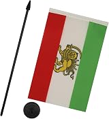 AZ FLAG Iran Old Persia Table Flag 5x8 Polyester with Pole & Base view 3