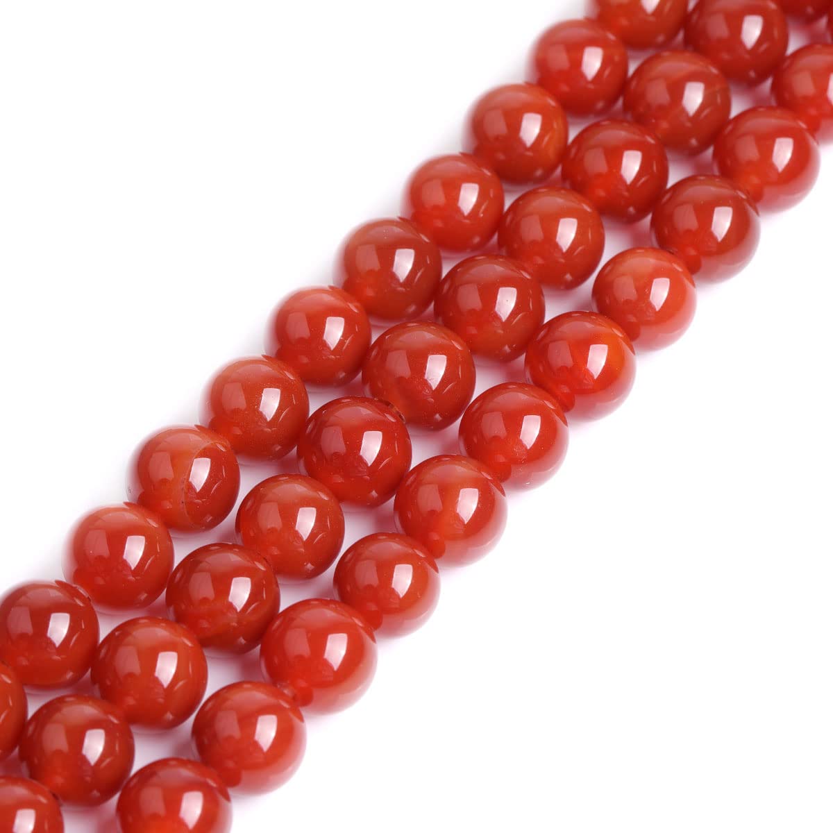 Natural Red Agate Gemstone Semi Precious Round 12mm Loose Beads for Jewellery Making DIY Bracelet Necklace Crafts 15''
