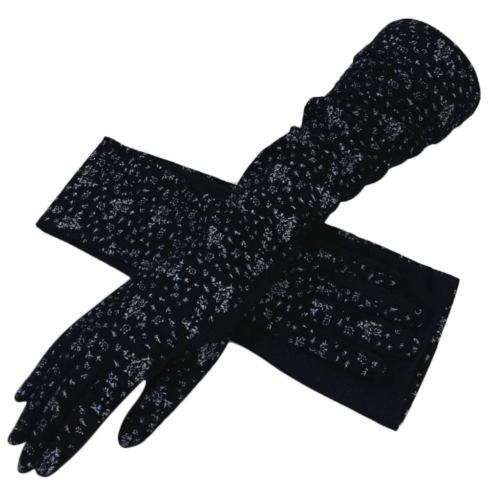 TINAYAUE Women Girls Long Sleeve Driving Gloves, Thin Breathable Summer Sun UV Protection Cotton Gloves Long Arm Cover Full Finger Outdoor Sports Cycling Gloves