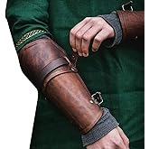 Syktkmx Gauntlet Wristband Medieval Vambrace Arm Cuff Armor Buckled Punk Gothic Faux Leather Costume Bracer