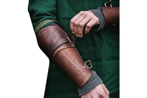 Syktkmx Gauntlet Wristband Medieval Vambrace Arm Cuff Armor Buckled Punk Gothic Faux Leather Costume Bracer