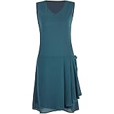 Vijiv Womens 1920s Inspired Flapper Dress High Tea Drape with Bow Fashion Roaring 20s Great Gastby Dress