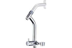 G-Promise All Metal Shower Diverter with Low Handheld Holder, 3-Way Diverter Valve with Pause Mode for Handheld and Fixed Shower Head, 4-Settings Universal Bathing System Replacement Part(Chrome)
