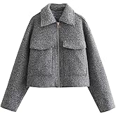 SECN Autumn and winter new women's short loose casual woolen jacket