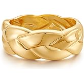 YBMYCM Chunky Gold Cuff Bangle Bracelets for Women Wide Gold Bangle Hammered Open Wrist Cuff Bracelets Wrap Bracelet