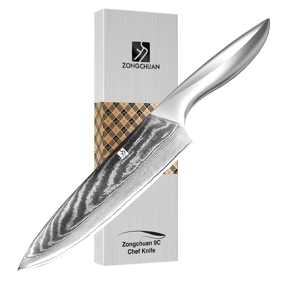 Photo 1 of zongchuan 9C 8 Inch Chef Knife – Ultra-Smooth Cutting Experience,Effort-Saving Damascus Kitchen Knife,Professional Grade Sharp,Ergonomic Handle,9CR18MOV High Carbon Stainless Steel,Love's Gift Box