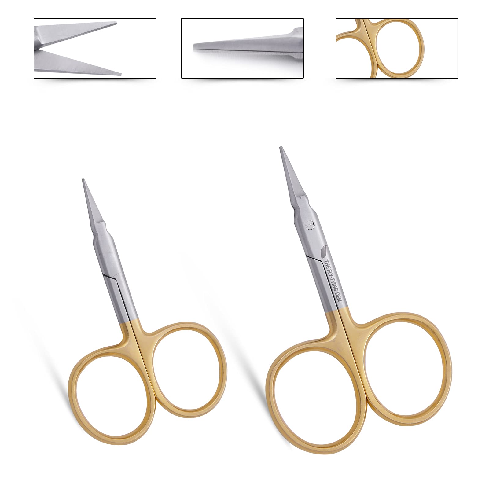 The Fly-Tying Den - PREMIUM ARROW POINT SCISSORS 3.5" - STRAIGHT