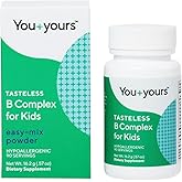 You+yours Tasteless B Complex Powder for Kids- B1, B3, B5, B6, Methylfolate and Methyl B12. No Sweeteners, Flavors, Colors or Preservatives. Add to Beverages or Food.