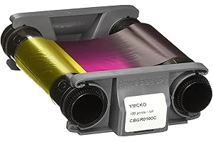 CBGR0100C YMCKO Ribbon Tape Compatible for Evolis Badgy 100 Badgy 200 Printers 100 Images