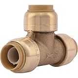 SharkBite U362LFA Tee Plumbing Pipe Connector, PEX Fittings, Push-to-Connect, Copper, CPVC, HDPE, 1/2 Inch x 1/2 Inch x 1/2 I