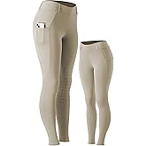 Equinavia Classic Womens Equestrian Silicone Knee Patch Breeches with Phone Pockets | Horse Riding Pants Schooling Tights