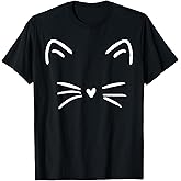 Funny Cute Cat Face Heart Nose Cat Lover T-Shirt