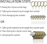 TSKDKIT 24 Pcs Metal Curtain Rings with Clips 30mm Rustproof Brass Finish view 3