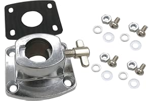TUOREN Percussion Drum Set Tom Cymbal Holder Clamp Metal Bass Drum Tom Mount Bracket with Plastic Gasket Mounting Screws, Universal Drum Kit Holder Base Plate 19.2-22.5mm Diameter