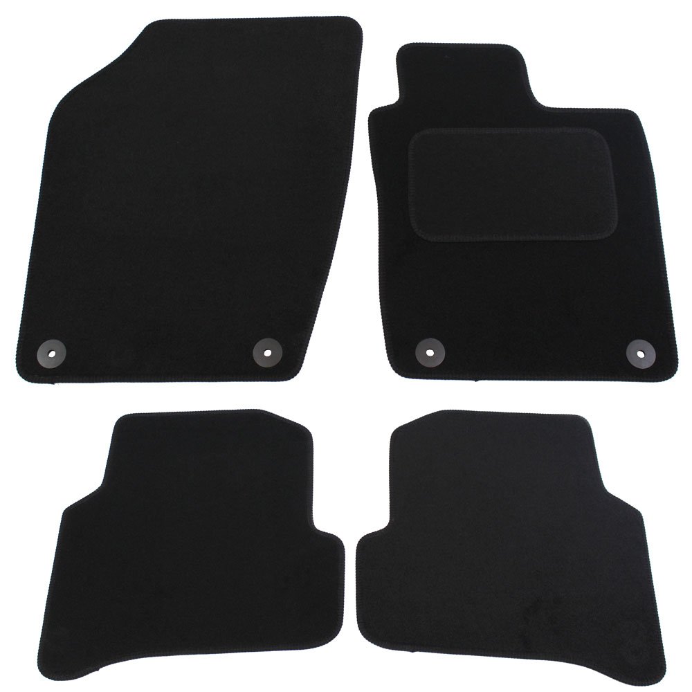 JVL 3505 Fully Tailored 4 Piece Car Mat Set with 4 Clips, Black