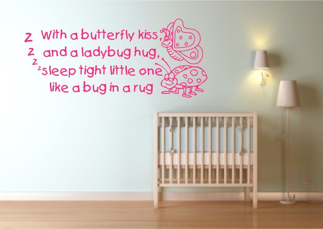 Snug Bug Rug Kids Wall Art Sticker Quote Decal Transfer Mural Stencil Art Tattoo WSD651