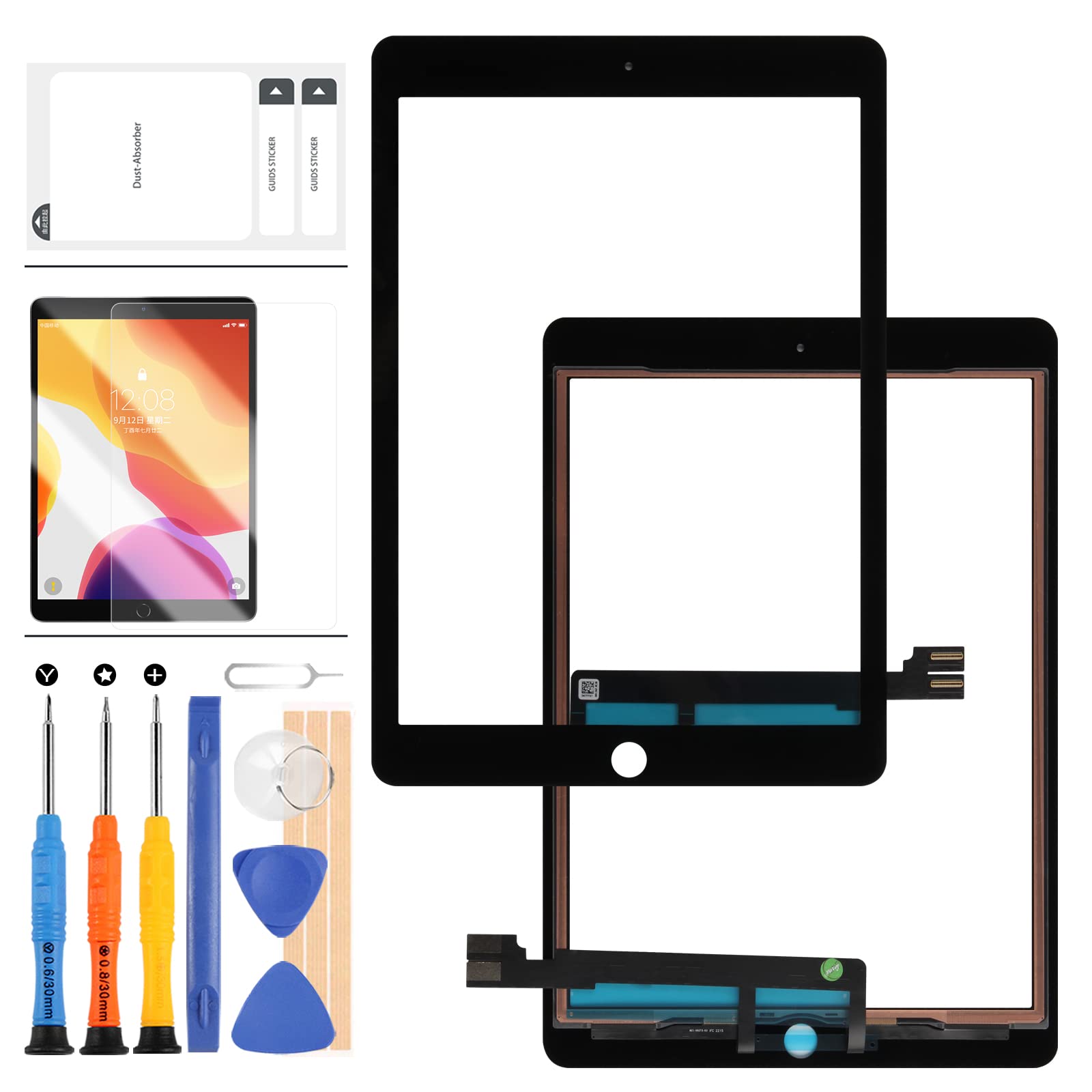 LADYSON For iPad Pro 9.7 Touch Screen Replacement,Touchscreen (Not LCD!) Touch Digitizer,Glass Repair Parts Kits for iPad Pro 9.7 2016 A1673 A1674 A1675 (Black)