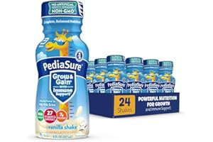 PediaSure Grow & Gain with Immune Support, Kids Protein Shake, 27 Vitamins and Minerals, 7g Protein, Helps Kids Catch Up On Growth, Non-GMO, Gluten-Free, Vanilla, 8 Fl Oz (Pack of 24)