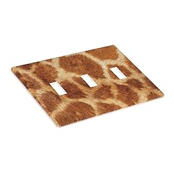 Pznen Triple Toggle Wall Plate, Giraffe Wild Life
