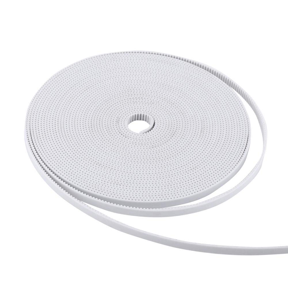 3D Printer Timing Belt, 10M White Open Timing Belt 6mm Width Synchronous Open Loop Belt Timing Pulley Tools Rubber Fiberglass Reinforced 3D Printer