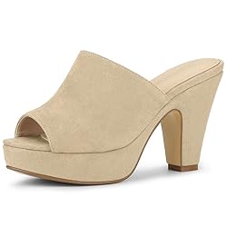 Allegra K Women's Open Toe Platform Chunky Heel