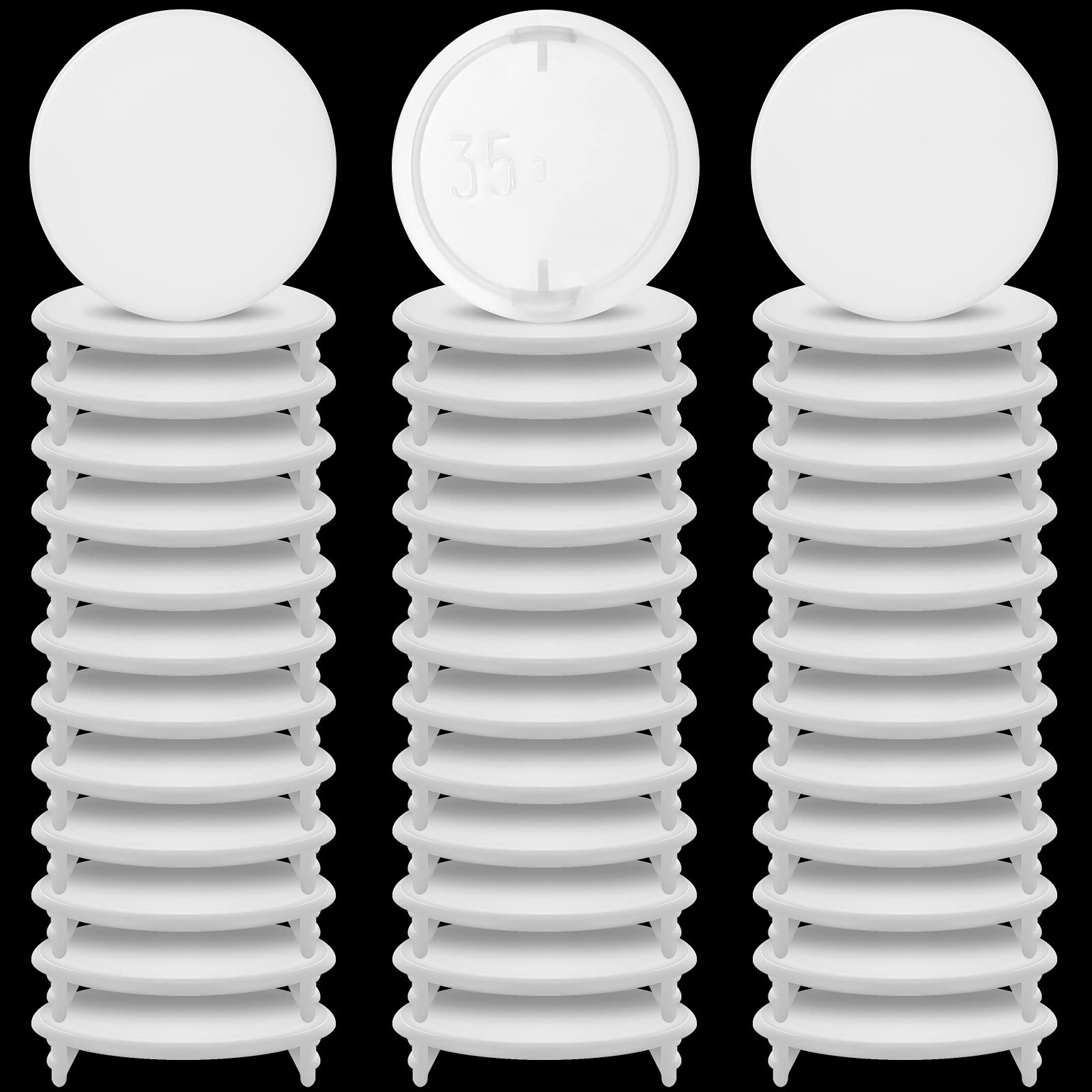 Marsui 40 Pieces 35mm Hinge Hole Cover Caps Plastic Hinge Hole Filler Caps 1.38 Inch White Wall Cupboard Filler Kitchen Cabinet Blanking Cover for Kitchen Cabinets