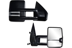 AERDM Towing Mirrors Compatible with Ford F150 2004 2005 2006 2007 2008 2009 2010 2011 2012 2013 14 Power Heated with LED Signal and Puddle Light Tow Mirrors Pair set Pickup Truck Tow Mirrors Pair set