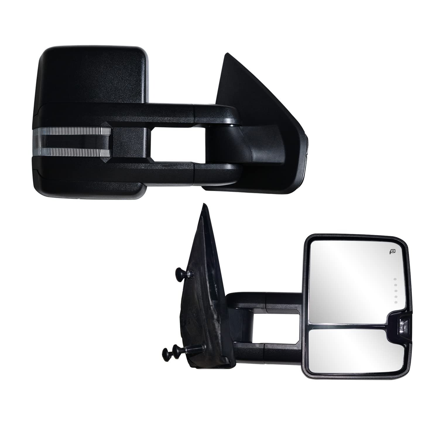 Photo 1 of AERDM Towing Mirrors Compatible with Ford F150 2004 2005 2006 2007 2008 2009 2010 2011 2012 2013 14 Side Mirrors Power Heated Glass with Turn Signal and Puddle Light Tow Mirrors Pair set Pickup