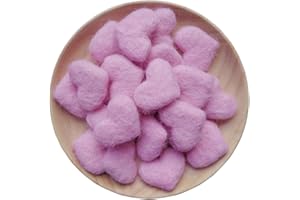 CARTSYOU Heart Shape Felt Wool Beads Balls Pom Pom Handmade DIY for Craft Dream Catcher Baby Mobile Pompom Home Decor Nursery Party Props (Pink 30mm 20pcs)