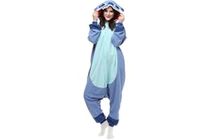 ROYAL WIND Adult Stich costume Onesie Animal Pajamas Halloween Cosplay Costumes Sleepwear Homewear Party Wear
