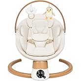 Baby Swings for Infants, Electric Portable Baby Swing (Beige) | with Bluetooth, 5 Swing Speed, 3 Timer Settings, 10 Melodies, 5-Point Harness &amp; Remote Control, Newborn Swing