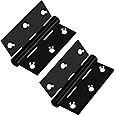 Hommyzone Commercial and Residential 3" x 2.5" 304 Stainless Steel Door Hinges,3 Inch Ball Bearing Hinge with Square Corners (Matte Black)-Pack of 2