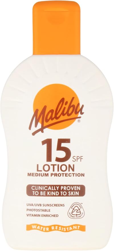 Malibu Sun SPF 15 Moisturising Body Sun Lotion 200ml Water Resistant