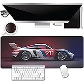 Mouse Pad Mouse Mat Large,Stitched Edges Non-Slip Waterproof Rubber Base Mouse Mat for Office Home Work Gaming(31.5X11.8 in) (Car)