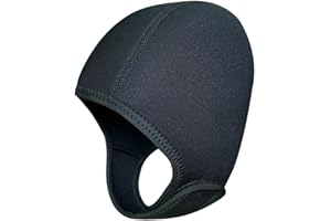 LOOEEL 2.5mm Neoprene Dive Cap Surf Cap,Diving Hat,Thermal Wetsuit Hood Cap with Chin Strap,Windproof Cap for Surfing Kayak R
