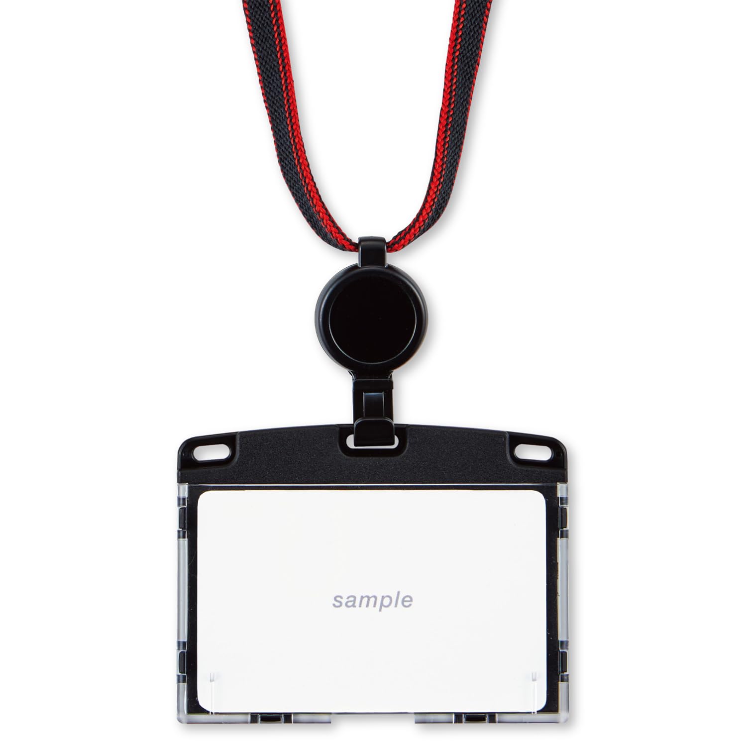 オープン工業 吊り下げ名札 アーバンスタイル 名札 カードホルダー ネームホルダー リール IDカード 名刺サイズ ハードケース 1枚 ブラック 黒 NU-4P-BK商品画像