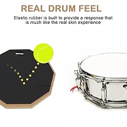 12 Inch Practice Pad with 5A Oak Drumsticks and