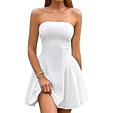 Homecoming Strapless Mini Dress Sexy Off Shoulder Corset Flowy Going Out Party Club Short Summer Dress for Women