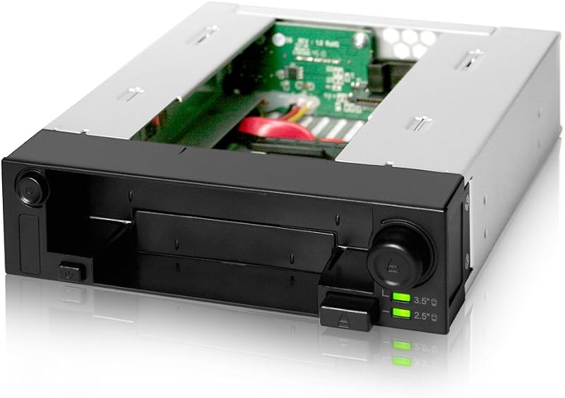 Icy Dock MB971SP-B 5.25" Hot Swap Drive Caddy 2.5" 3.5" SATA HDD SSD