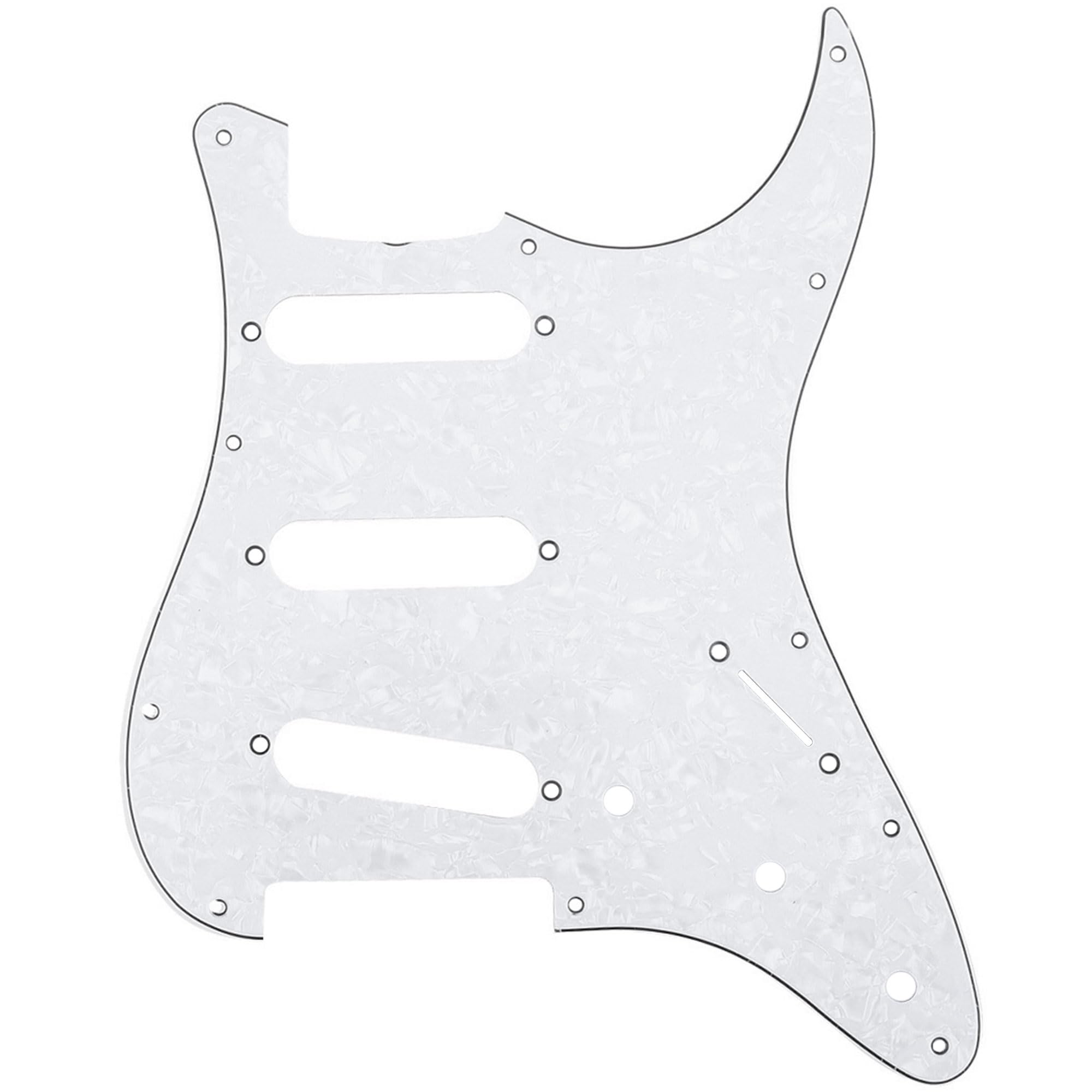 Musiclily Pro 11-Hole 62 Strat SSS Guitar Pickguard for MIJ JPN Japan Stratocaster,4Ply White Pearl