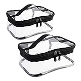 Wobe 2 Pack Portable Clear Makeup Bag Zipper