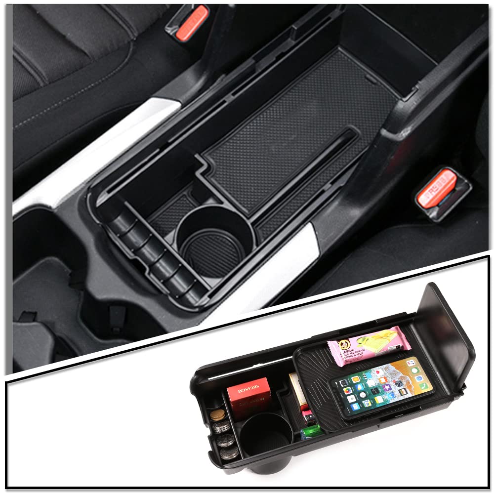 PIUGILH Center Console Organizer Tray For 2022 Honda Civic – Secondary Storage Box With Coin & Sunglass Holders - View #9