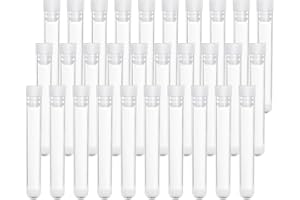 DS. DISTINCTIVE STYLE Plastic Test Tubes with Caps 30 Pieces 10 Milliliters Laboratory Tubes for Scientific Experiments Clear