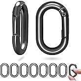 Small Carabiner Clip Metal Tiny Oval Carabiner Spring O Rings Hooks for Car Key Rings Hook, Dog Tag Clips