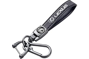 GOSHINETY Genuine Leather Car Keychain Fit Lexus RX ES GS LS NX RS GX LX RC LC RX350 is250 GX460 Car Key Chain for Men and Women Family Present Key Ring Accessories(Black)