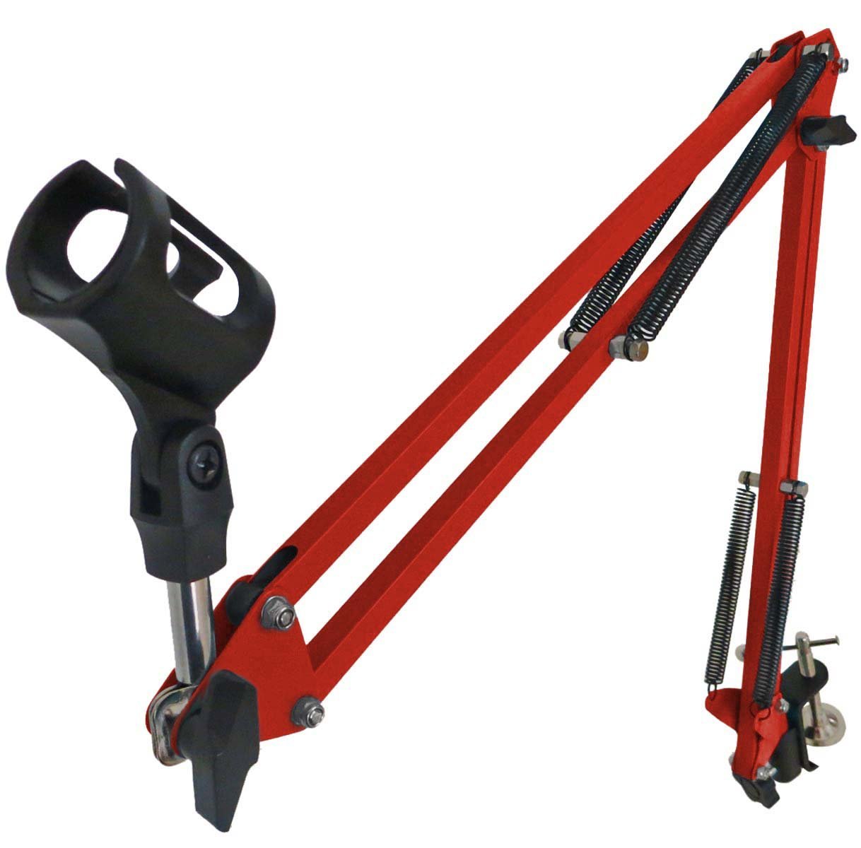 keepdrum NB35 RD Red Table Microphone Arm Swivel Arm Microphone Stand for Table Mounting