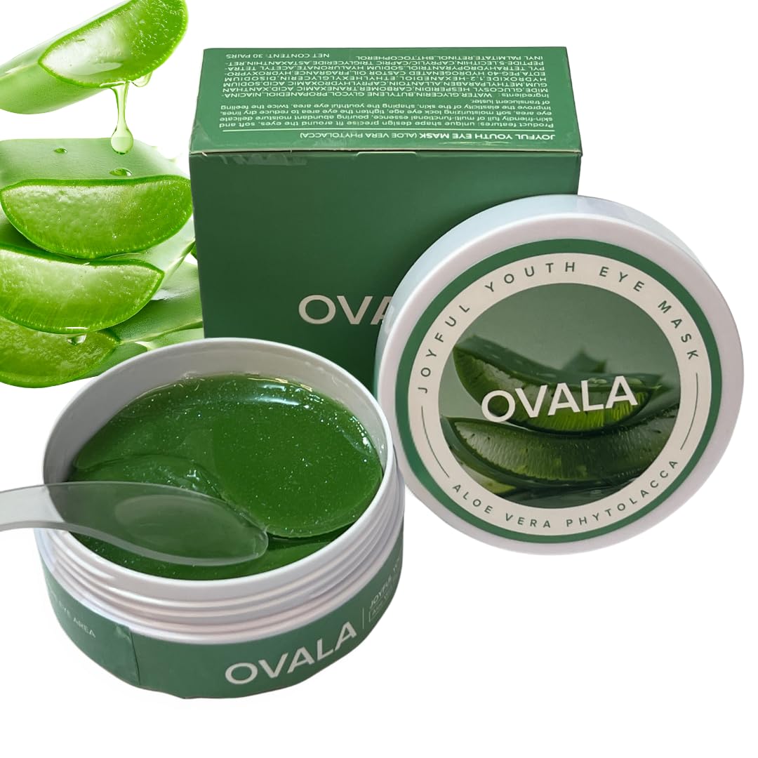 60 PCS Aloe Vera Eye Masks, Gel Collagen Under Eye Patches for Puffy Eyes and Dark Circles Treatments, Reduce Wrinkles and Fine Lines Undereye Patches